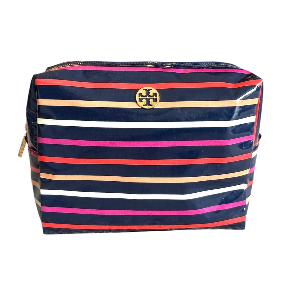 Tory Burch Striped Cosmetic Bag